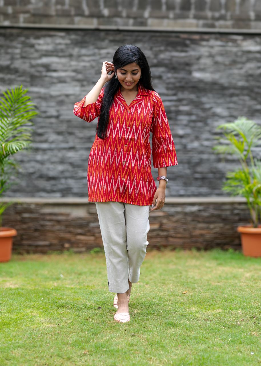 Aadya V-neck Kurti 3d