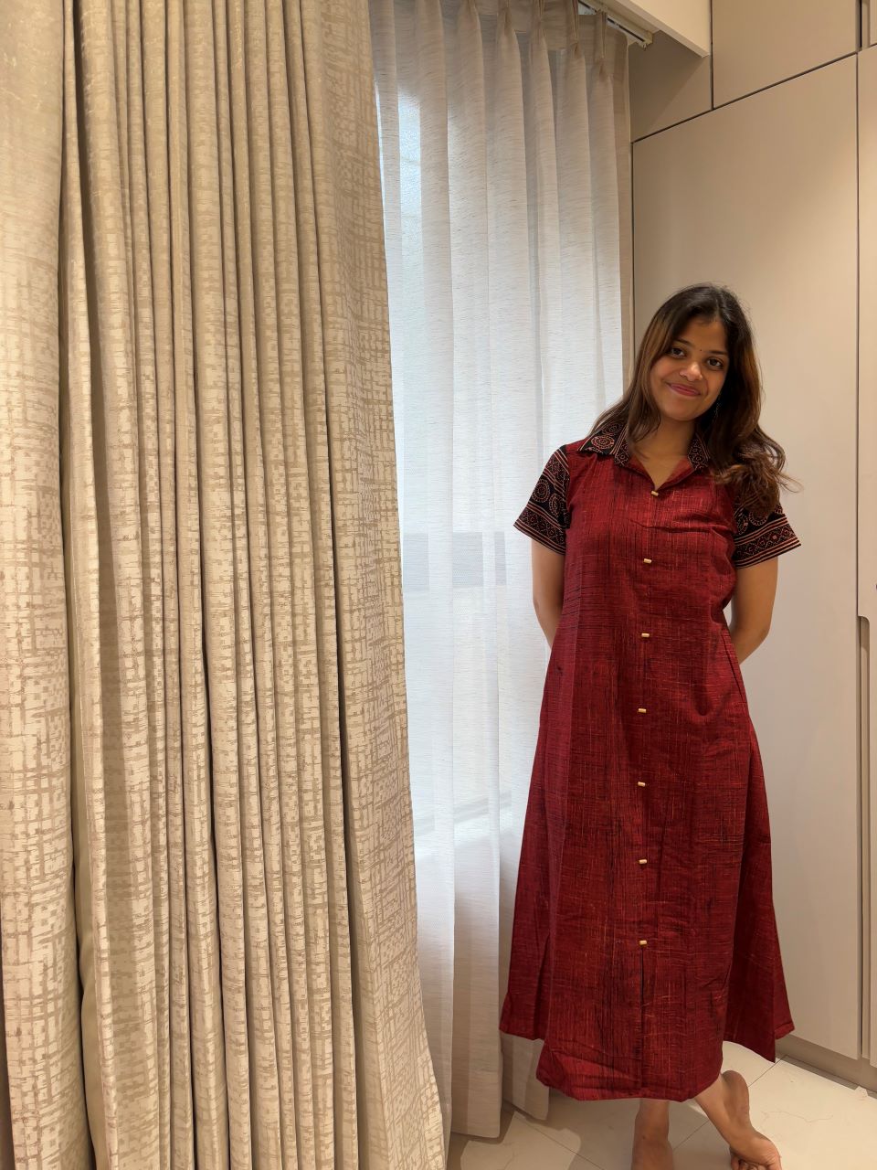 CP Mrida dress maroon