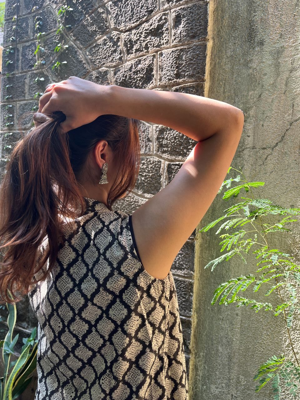 aarika jacket set black beige 2